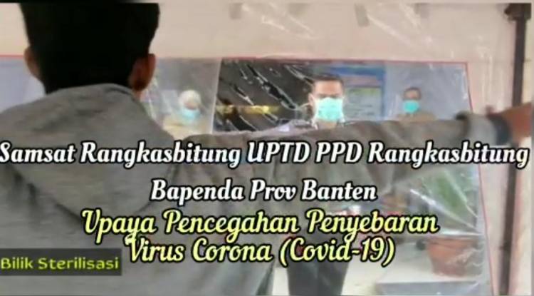 Upaya Pencegahan penyebaran Virus Corona UPTD PPD Rangkas Bitung Bapenda Provinsi Banten