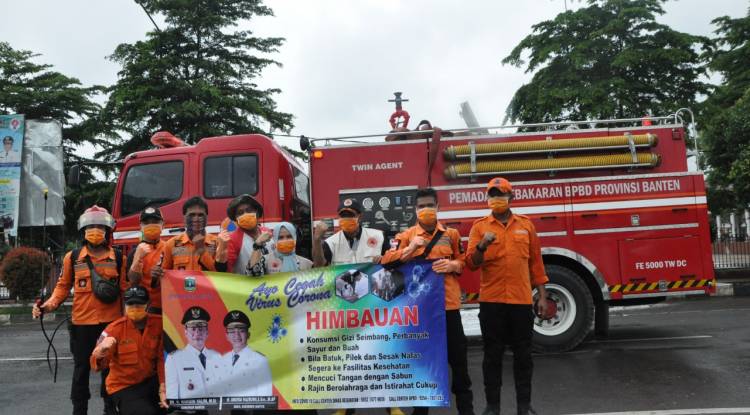 67 Titik Kota Serang Disemprot Disinfektan, Gubernur: Kita Cegah Sebelum Menyebar