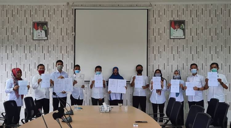 Penandatanganan Perkin 2021 UPTD PPD RANGKASBITUNG, 20 Januari 2021