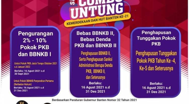 Dalamrangka Kemerdekaan dan HUT Banten Bapenda Bebaskan Pajak Kendaraan Bermotor