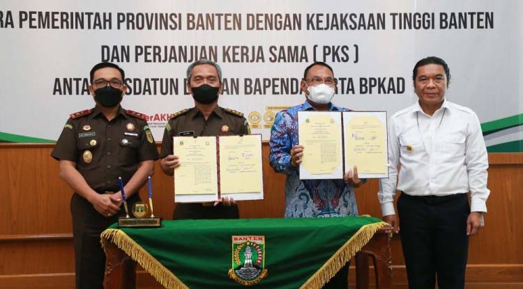 Bapenda Provinsi Banten Tanda Tangani Nota Kesepahaman dengan Kejati Banten