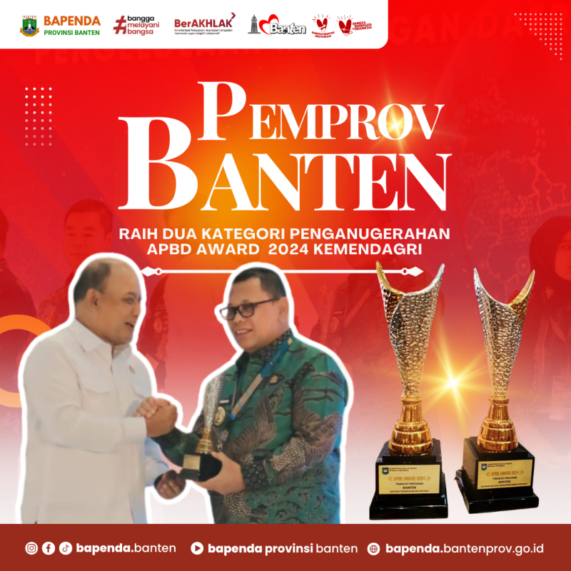 Provinsi Banten Raih Dua Kategori APBD Award 2024 Kemendagri